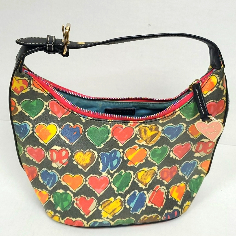 Dooney Bourke shoulder purse bag multicolor bucket zipper